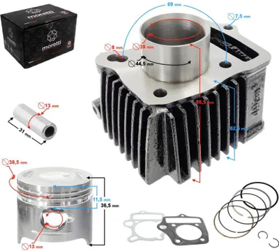 Image de Cylindre Moretti pour cyclomoteur 4T 50cc 139FMB