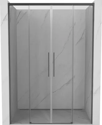 Image de Mexen Rox Porte coulissante pour douche 140 cm, transparente, chromée - 8C2-140-000-01-00