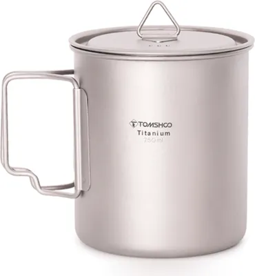 Produktbild von TOMSHOO Ultraleichter Titanbecher im Freien Tragbarer Camping-Picknick-Wasserbecher mit faltbarem Griff 300 ml / 350 ml / 420 ml / 450 ml / 550 ml / 650 ml / 750 ml