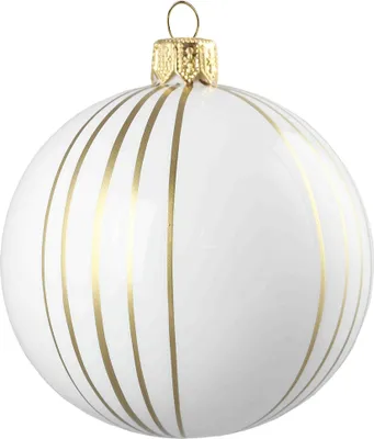 Produktbild von Weihnachtskugel Streifen Weiß