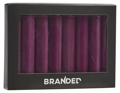 Productafbeelding van Branded kaars, Ø 2,1 × 12 cm - Aubergine (auberginekleur)