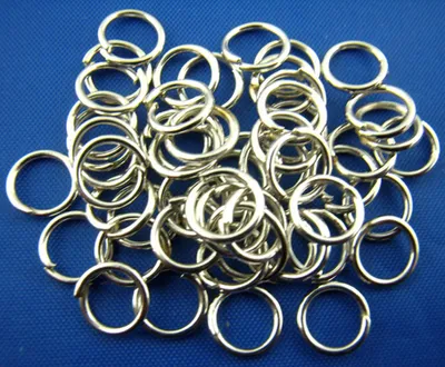 Produktbild von 50 Stück Bindering offen Ringe 7mm silber Biegering Spaltring Spiralring Ösen