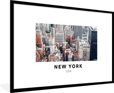 Produktbild von MuchoWow® Gerahmtes Poster New York - Amerika - Architektur 90x60 cm - Poster mit Schwarzem Bilderrahmen Wandposter Rahmen Foto Bilder - Wanddekoration - Fotos