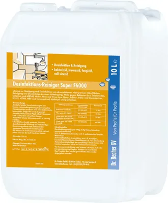 Produktbild von "Dr. Becher" Desinfektions-Reiniger 1 l super F6000 mit Dosierkopf