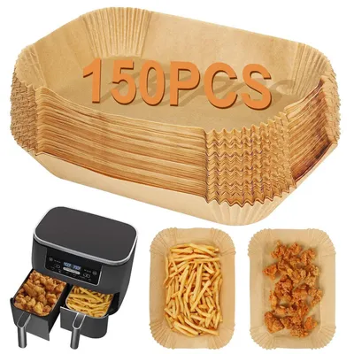 Obrázok produktu pre Pergamenový papier na pečenie do fritézy, 150 kusov, vhodný pre dvojzónové konvekčné fritézy s objemom 7,6-9,5 litra