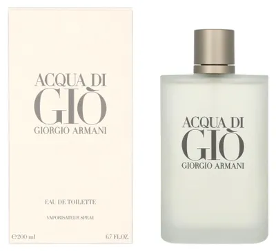 Produktbild von Giorgio Armani Acqua Di Giò Pour Homme, Männer, 200 ml, Nicht nachfüllbare Flasche, Bergamotte, Freesie, Marine, Zedernholz