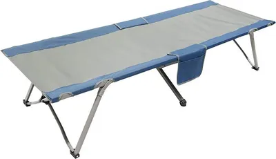 Imagen del producto de Cama plegable para camping Silecomplaza con bolsillo lateral - (Gris/Azul)