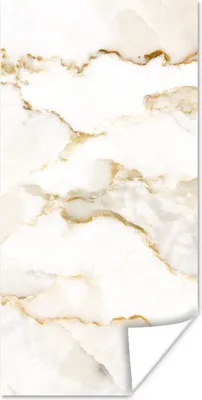 Produktbild von MuchoWow® Poster Marmor - Limette - Gold - Luxus - Marmoroptik - Weiß 20x40 cm - Plakat - Foto