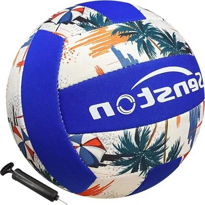 Image de Ballon de plage en néoprène bleu - Imperméable, idéal pour le beach-volley