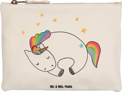 Produktbild von Mr. & Mrs. Panda Kulturtasche Einhorn Nacht Grösse XL Große - Weiß - Geschenk, Kosmetiktasche, Traum, Menschen, Stiftemäppchen, Träume, kosmetiktäschchen, Etui, Unicorn