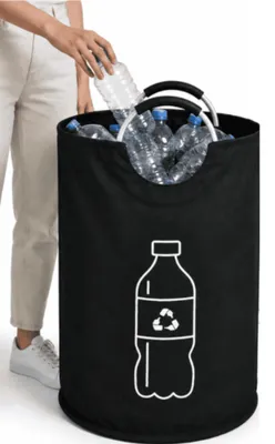 Produktbild von Aluz Pfandflaschensammler 82L Faltbarer Sammelkorb für PET Flaschen Dosen Schwarz