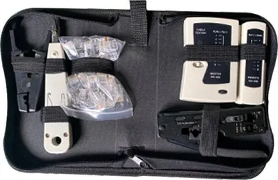 Productafbeelding van helos gereedschapset netwerktechniek, 6-in-1, met tas