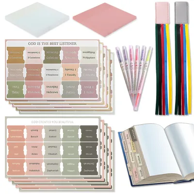 Bibel-Set: 150 Registerkarten, 2 Bänder, 6 Marker, 100 Notizen