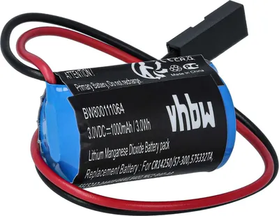 Produktbild von vhbw Batterie kompatibel mit Siemens 6ES5095-8MAO3, 6AV3 972-1XBOO-OAOO, 6ES5980-OAA21, 6ES5980-OAE11 Steuereinheit (900 mAh, 3 V, Li-MnO2)