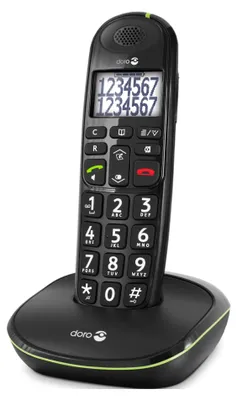 Imagen del producto de Doro Phone EASY 110: Teléfono inalámbrico con baja emisión de radiación, identificador de llamadas, 10 horas de autonomía en conversación, 4 días en modo de espera, función de manos libres, tecnología DECT