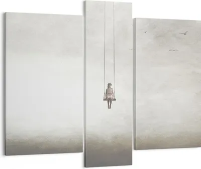 Produktbild von Bild auf Leinwand - Leinwandbild - 3 Teile - Schwingen rein Wolken - 95x80cm - Wand Bild - Wanddeko - Wandbilder - Leinwanddruck - Bilder - Wanddekoration - Leinwand bilder - Wandbild - CB95x80-4875