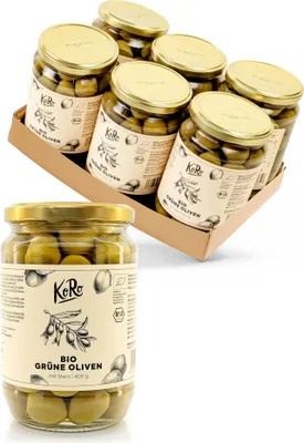Produktbild von KoRo I Grüne  Oliven mit Stein 6 x 400 g