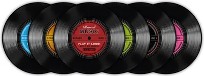 Produktbild von Rockbites - 6er Set Untersetzer Record LP Langspielplatte (101193) Bierdeckel