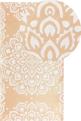 Produktbild von BELIANI Outdoorteppich Beige 80 x 150 cm Rechteckig Orientalisches Muster Modern Indoor Outdoor Terrasse Balkon Garten