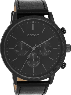 Immagine prodotto di Oozoo orologio da polso in pelle nera Orologi da uomo analogici al quarzo UOC11203
