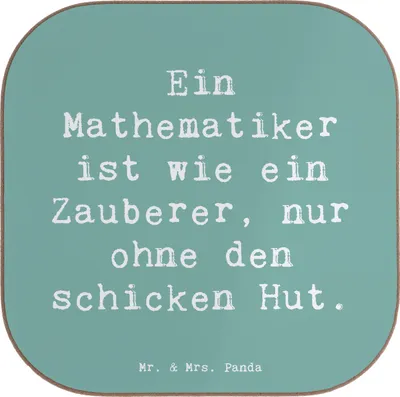 Produktbild von Mr. & Mrs. Panda Untersetzer Glas Spruch Mathematiker Magie - Meeresbrise - Geschenk, Mathematik, personalisierte Geschenke, Genauigkeit, Coaster, für Gläser, Beruf