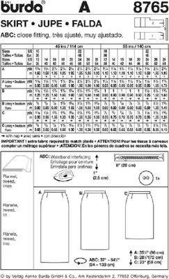 Productafbeelding van Burda patroon 8765 - Rok