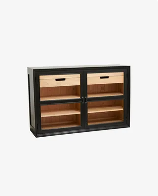 Produktbild von Sideboard Viva aus Gmelina Holz mit 2 Türen - Schwarz