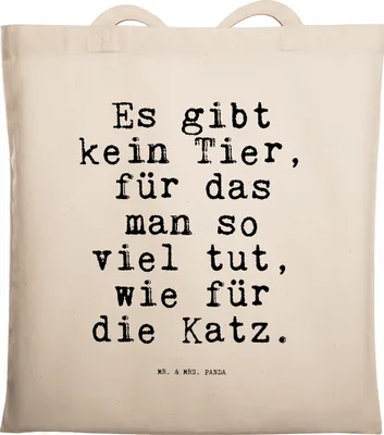Produktbild von Mr. & Mrs. Panda Tote Bag Es gibt kein Tier,... - Transparent - Geschenk, Jutetasche, Schultasche, umhängebeutel, Spruch, Herrchen, Katze, Shopping Tasche, Haus, Tier