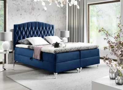 Produktbild von Boxspringbett Schlafzimmerbett DEVRAN 120x200cm Stoff Fresh Blau