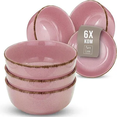 Zdjęcie produktu dla Zestaw 6 nowoczesnych ceramicznych miseczek na musli, stylowy zestaw małych miseczek, miseczek na musli, zupę i deser