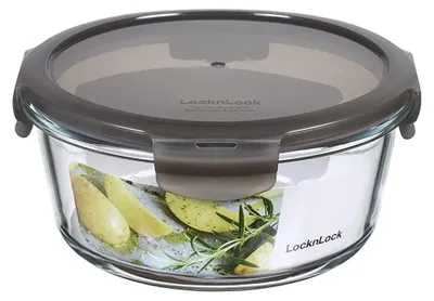 Produktbild von Lock und Lock Boroseal Glas-Multifunktionsbox bis 400°C ofenfest, grau rund Größe: 950 ml