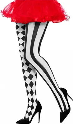 Produktbild von Schwarz-weiße Harlekin Cosplay Strumpfhose
