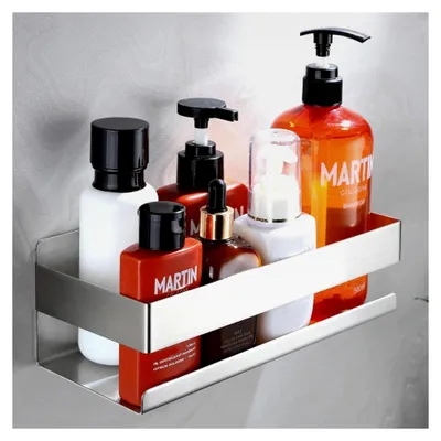 Produktbild von Duschablage ohne Bohren - Selbstklebender Duschkorb für das Badezimmer und die Küche, rostfreies Platzsparendes Regal für Shampoo und Duschgel