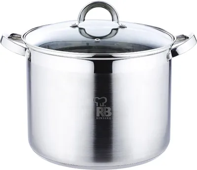 Obrázok produktu pre Nerezový hrniec 26x19 cm, 9,5 l, sklenená pokrievka, indukcia, do kuchyne