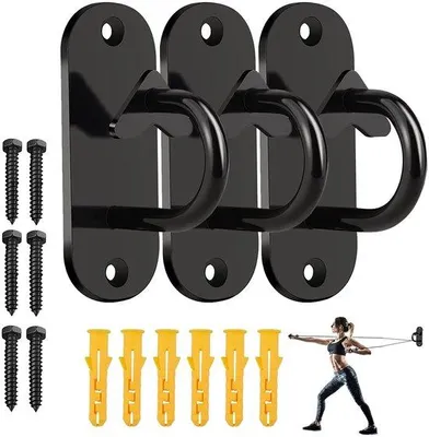 Produktbild von Türanker für Widerstandsbänder, Trainingsgeräte, Wandhaken für Suspensions-Trainer, Slingtrainer, Deckenhaken aus Stahl, für maximal 150 kg, Türband, Widerstand, Trainingsausrüstung, für Krafttraining