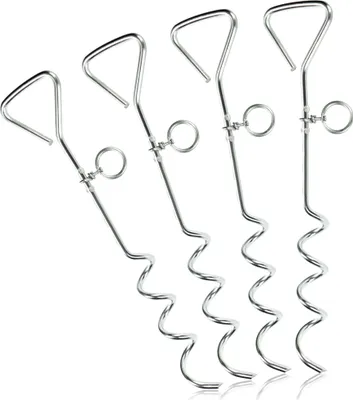 Produktbild von COM-FOUR® 4x Zeltbodenanker – Zelt Sicherung Set – Bodenanker für Planen, Pavillons und Vorzelte – Sturmschrauben zur Befestigung – Stabile Erdschrauben