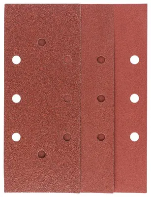 Produktbild von Schleifblatt-Set für Schwingschleifer K=60/120/180, 93 x 230 mm, 8 Loch, 10-tlg.