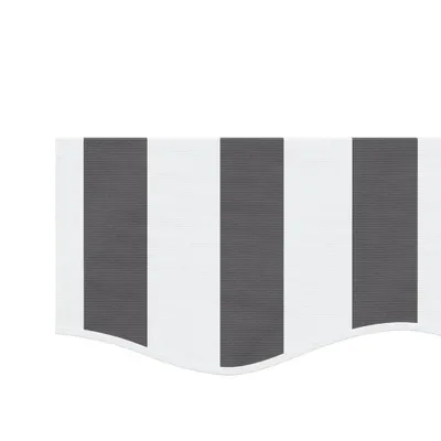 A close-up view of a striped awning fabric.