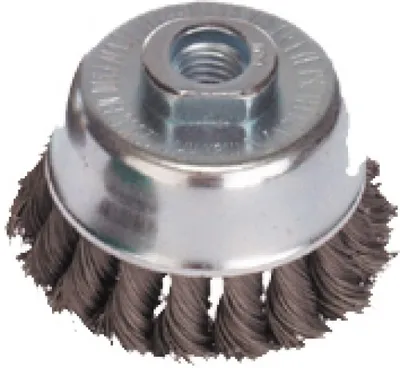 Productafbeelding van Zopftopborstel Lessmann, diameter 65 mm, staaldraad zonder ondersteuningsring, diameter van de borstelharen 3,5 mm
