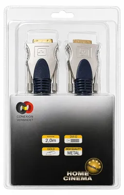 Productafbeelding van Conexion 2m Premium DVI-D Anschlusskabel Verbindungskabel blau