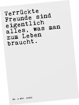 Produktbild von Mr. & Mrs. Panda bildkarte Verrückte Freunde sind eigentlich... - Weiß - Geschenk, Freundin, Ansichtskarten, Spruch Sprüche Weisheiten Zitate Lustig Weisheit Worte, beste