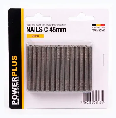 Image de Clous C 45mm Powerplus Fixation Robuste Bois Et Aggloméré - Powerplus