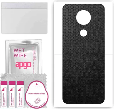 Produktbild von apgo Rückseite Schutzfolie, Skin, kompatibel mit Nokia C5 Endi, Hinten Displayschutzfolie aus Vinylfolie, kratzfest, einfache Montage - Schwarze Honigwabe