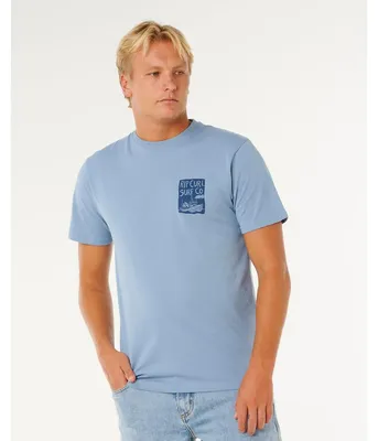 Produktbild von Rip Curl Keep On Trucking T-Shirt aus verwaschenem Denim, Größe XL