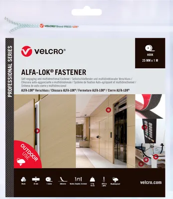 Produktbild von VELCRO® Alfa-Lok® Fastener 1m Hakenband 25mm schwarz