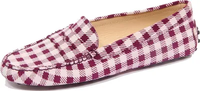 Produktbild von G5138 mocassino donna TOD'S violet/white suede check loafer woman