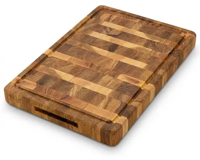 Immagine prodotto di Tagliere in legno di quercia con scanalatura per raccogliere i succhi - 44x29x4 cm