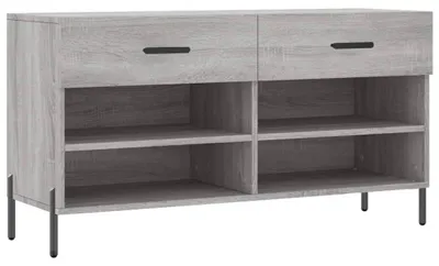 Obrázek produktu pro vidaXL Lavice na boty Grey Sonoma 102x35x55 cm Dřevěný materiál