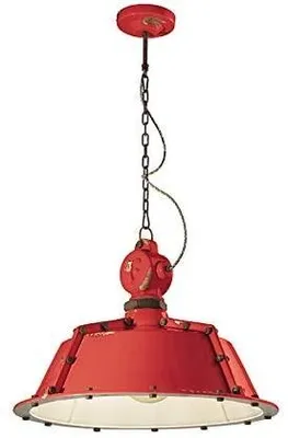 Image de Ferroluce Lampe à suspendre Industrial Rouge Ronde