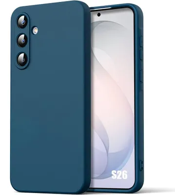 Image de Coque pour Samsung Galaxy S26, Silicone Liquide Protection Slim Anti-Rayures Antidérapant Bleu Marine